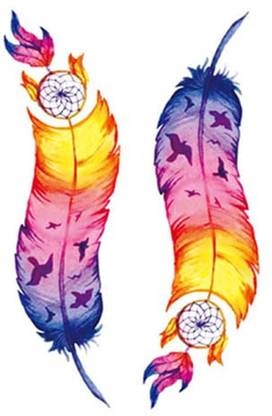 TATMODS Dreamcatcher in Feather Temporary Tattoo Unisex Tattoo For Men and Woman