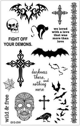S.A.V.I Temporary Tattoo For Girls Men Women 3D Skull Sticker Size 19x12CM - 1