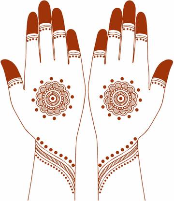 Ordershock Simple Design Henna Mehndi Tattoo Double Both Hand Tattoo Waterproof For Women