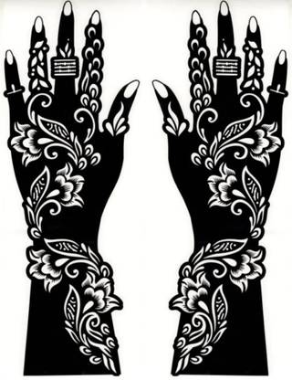 akkad Heena Mehndi Sticker for Hands & Feet – Reusable Henna Design Stencils for Women