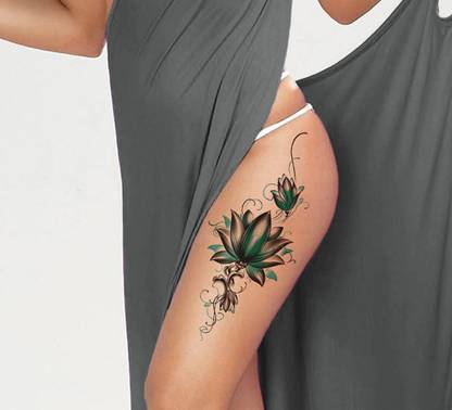 The Canvas Arts Dark Desire temporary tattoo sticker waterproof girls women flower butterfly