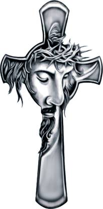 fashionoid Jesus Christ Cross Waterproof Temporary Tattoo For Boys Girls