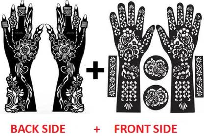 Tree Fellas Fashion KC Henna Tattoo Mehandi Stencil For Female hands bridal, Mehendi Design Sticker
