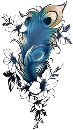 TATMODS Peacock Feather With Flowers