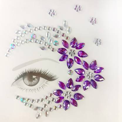 Gold Look 1-Face Tattoo Sticker Neon Temporary Tattoo Face Tattoo (Halloween Party)