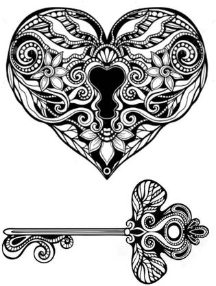 Ordershock Heart Lock And Key Temporary Tattoo Sticker For Male And Female