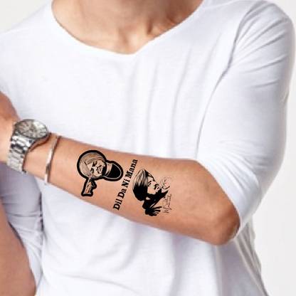 TATMODS Sidhu Moosewala Black Design Temporary Tattoo For Men And Woman Tattoo