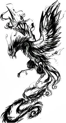 voorkoms phoenix wings tattoo back Body Temporary Tattoo