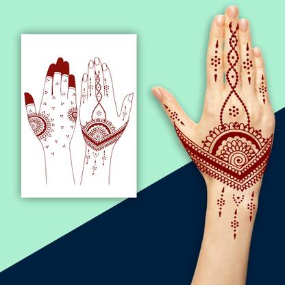 surmul Mandala Maroon Mehndi Design For Both Side Hand