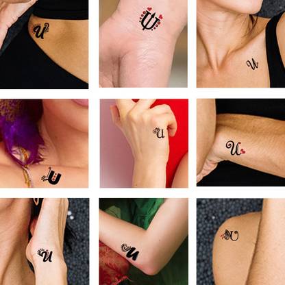 Temporary Tattoowala U Name Letter Tattoo For Male And Female Waterproof
