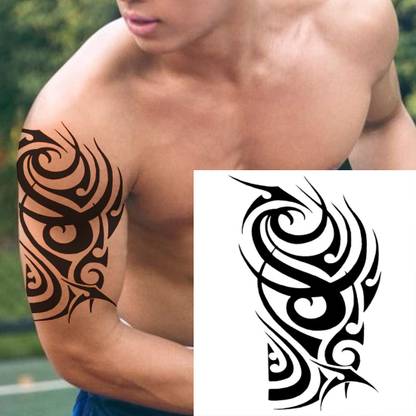 टैटमोड्स Trible Men Arm Design Temporary Tattoo Waterproof Tattoo For Men and Boys