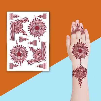 TATMODS Paisley Design with Flower Henna Temporary Waterproof Tattoo For Women Girls