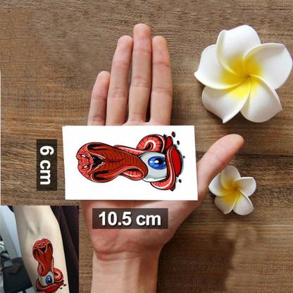 voorkoms Snake With Eye Multicolor Temporary Tattoo Stickers For Male And Female Fake