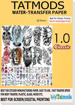 TATMODS Waterslide Decal Paper Classic 1.0 INKJET CLEAR 10 Sheets, A4 Size 170 GSM