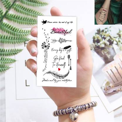 Temporary Tattoowala Beautiful Feather Tattoo For Male And Female Waterproof Fake