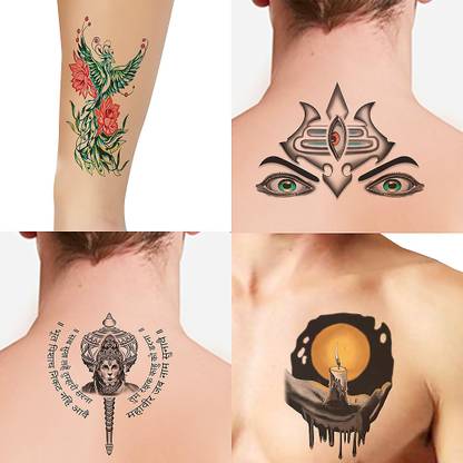 surmul God and goodwibes Design Combo Pack of 4 Waterproof Men Women Temporary Tattoo