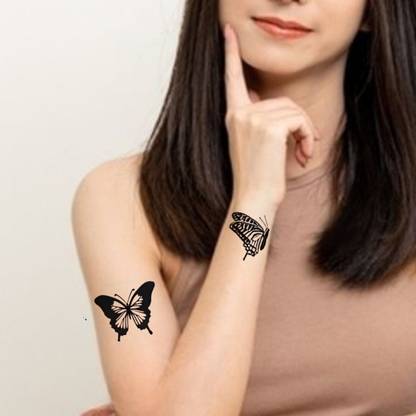stylizeink Butterfly with Stars and Planets Temporary Tattoo