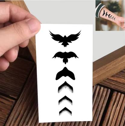 Vanvati Black And White Birds Temporary Tattoo For Male And Female
