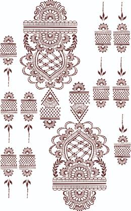 stylizeink Golden Hour Mehndi Henna Temporary Waterproof Body (Marron) Tattoo