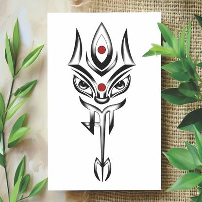surmul Maa With Trishul And Durga Temporary Sticker,
