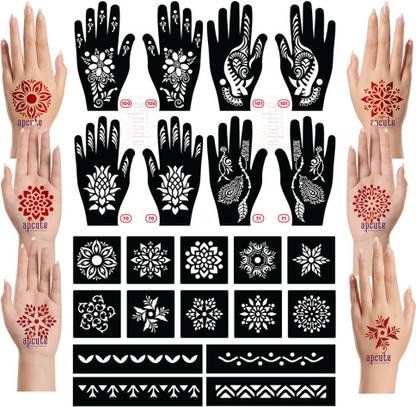 APCUTE henna mehndi stickers full hand Set of 22 pieces