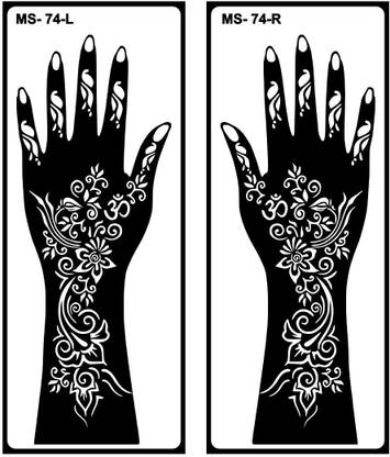 surmul Henna Pattern Mehndi Stencil for Quick Body Art One Set For Both Hand