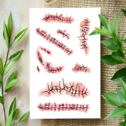 surmul Halloween Scar Temporary Sticker Tattoos,
