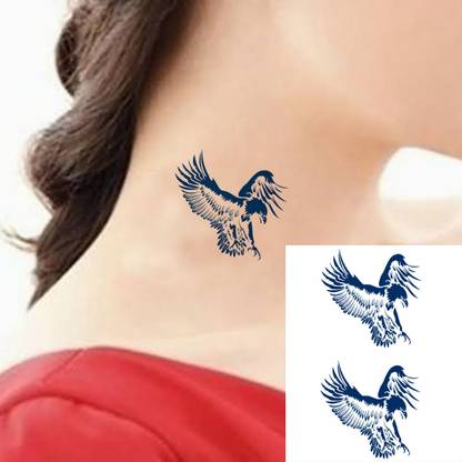 TATMODS 2 in 1 Eagle Blue ink Temporary Tattoo Waterproof Tattoo For Men and Woman