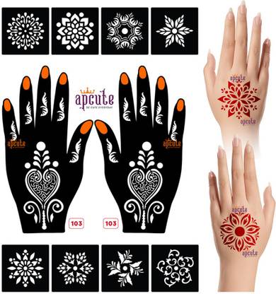 APCUTE Mehndi Stencil Sticker for Women, Girls, Kids - Easy to use