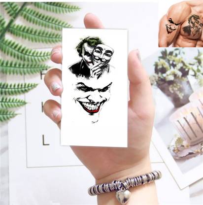 Temporary Tattoowala Joker Face Tattoo Temporary Sticker For Male And Female Waterproof