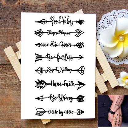 voorkoms Trishul With Elephant Tattoo Temporary Tattoo Stickers For Male And Female Fake