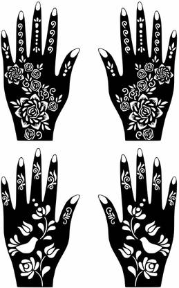 surmul Creative Mehndi Stencil Pack for Stylish Hand Art at Home Pack Of 2