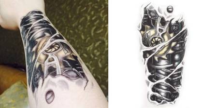 S.A.V.I Temporary Tattoo For Girls Men Women 3D Robot Arm Sticker Size 19x12CM