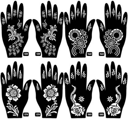 APCUTE Mehandi Stencils Stickers - mehandi designs