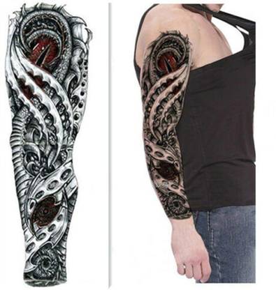 EREBEX Temporary Tattoo 3D Black Dragon Tattoo Sticker