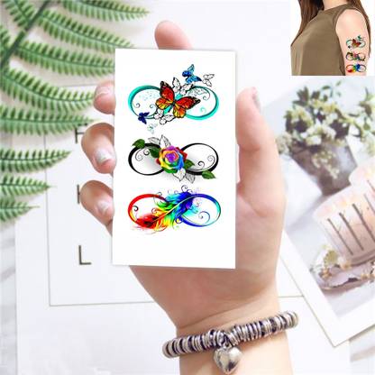 Temporary Tattoowala Colorful Butterfly Infinity Shape Tattoo For Male And Female Waterproof