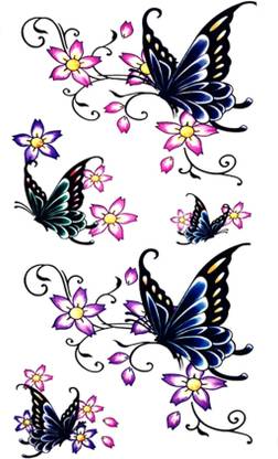 S.A.V.I Temporary Tattoo 3D Butterfly Design Size 10.5x6CM - 1PC.