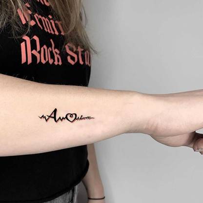 voorkoms Black And Red Name Letter Alphabet Temporary Tattoo For Men and Woman Tattoo
