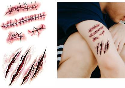 voorkoms Fake Cut Temporary Tattoo Stickers For Male And Female Fake Tattoo Waterproof