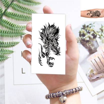 Temporary Tattoowala Dragon Face Tattoo For Male And Female Waterproof And Fake