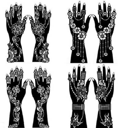 Tree Fellas Fashion KC Henna Tattoo Mehandi Stencil For Female hands bridal, Mehendi Design Sticker