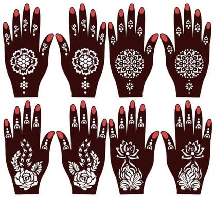 Skyble Mehandi Stencil For Women hands bridal, Mehendi Design Sticker Stencil