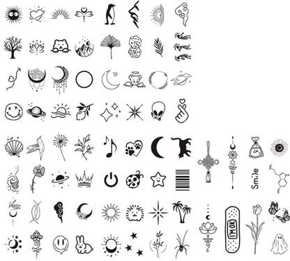 maycreate 5 Sheet Temporary Tattoo 77 Patterns Sweatproof Stickers for Kids and Adults