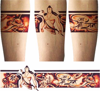 voorkoms Lord Shree Ram Hand Band Tattoo God Galaxy Waterproof Temporary Body Tattoo