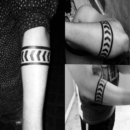 सुरमुल Arrow Tribal Design Hand Band Temporary Tattoo Sticker