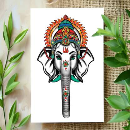surmul Vibrant Color Lord Ganesh Sticke Tattoos,