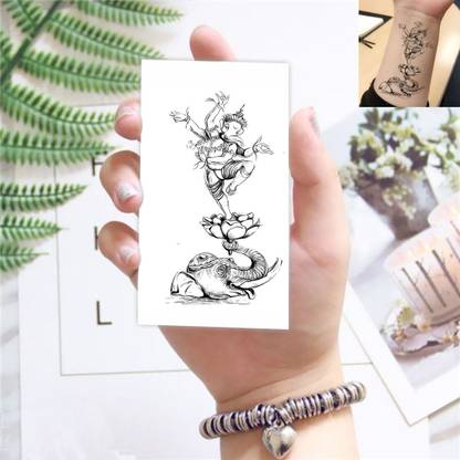 Temporary Tattoowala Lord Ganesha With Elephant Tattoo For Male And Female Waterproof Temporary