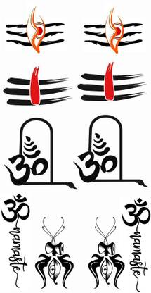 voorkoms Shiv Symbol Tattoo Mahakal Eye Waterproof For Men Temporary Body Tattoo