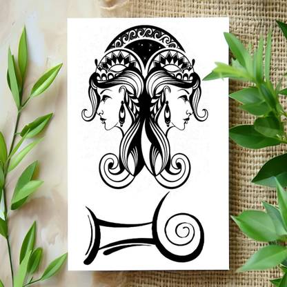 surmul Gemini Temporary Tattoo For Male And Female Fake Waterproof