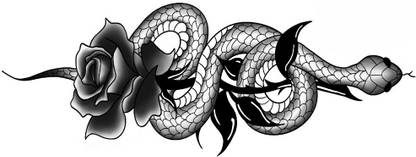 Ordershock Snake With rose Temporary Tattoo Stickers For Male And Female Tattoo Body Art